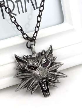 Thewitcher3巫师原版狼头项链复古项链吊坠