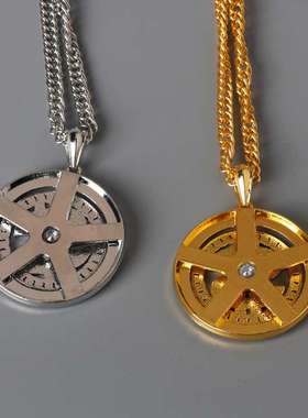 欧美夸张嘻哈霸气可转动美金符号项链个性潮男镶钻美元吊坠饰品