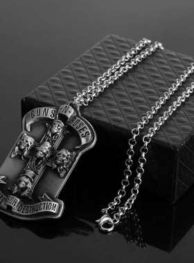 热销新品美国摇滚乐队GN'R枪炮与玫瑰乐队骷髅头项链