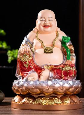 树脂工艺品七彩弥勒佛摆件 乐佛 家用 大肚弥勒佛开心笑佛