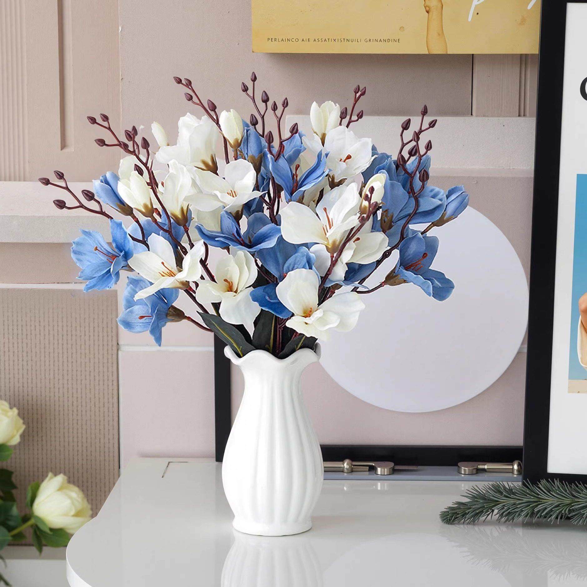 装饰假花客厅摆件餐桌花电视柜干花摆设室内盆栽仿真花艺塑料插花,淘宝优惠券,粉丝福利购,淘宝优惠卷