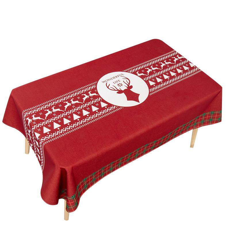 新年圣诞庆祝布置餐桌桌布方桌圆桌盖布加厚防水棉麻茶几布台布,淘宝优惠券,粉丝福利购,淘宝优惠卷