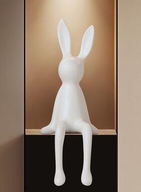 电视柜装饰摆饰意式极简高级兔子坐姿客厅玄关壁龛软装高级感饰品