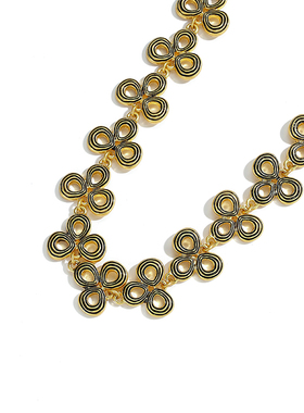 JosephWarner中古镂空三花项链小众高级大牌感复古轻奢锁骨链女