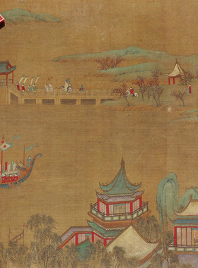 元代王振鹏蓬莱避暑图名家国画