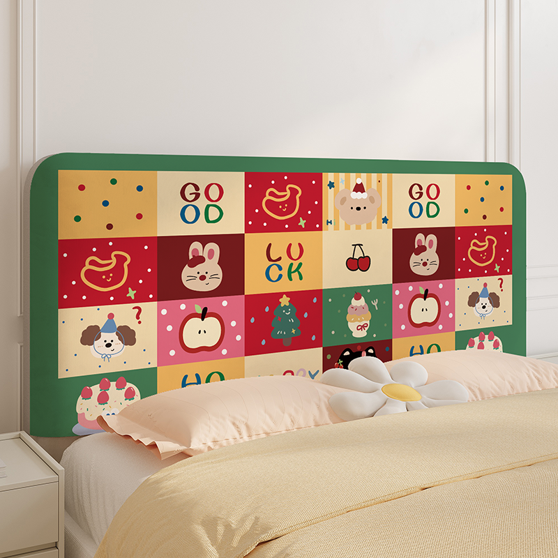 卡通出租屋改造美观遮丑床头套罩防尘全包弹力布多巴胺软包保护套,淘宝优惠券,粉丝福利购,淘宝优惠卷