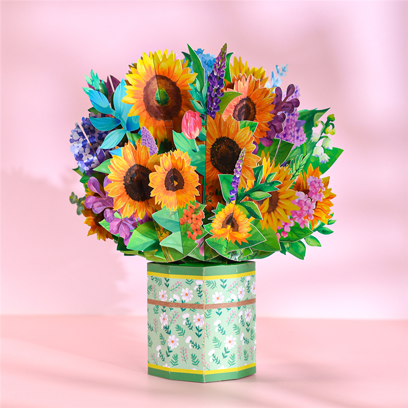 推荐3D Pop-Up Cards Flowers Birthday Card Anniversary Gifts-图3