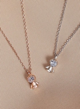 S925银锆石小天使吊坠韩版设计感