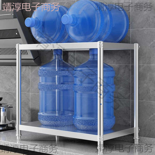 厨房不锈钢置物架台面加高一层微波炉烤箱升高单层多功能家用架子 - 图0