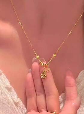 金店同款沙金马上有钱项链仿真黄金锁骨链久不掉色葫芦高级感女