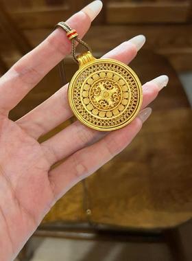 福运八宝罗盘咖啡绳项链