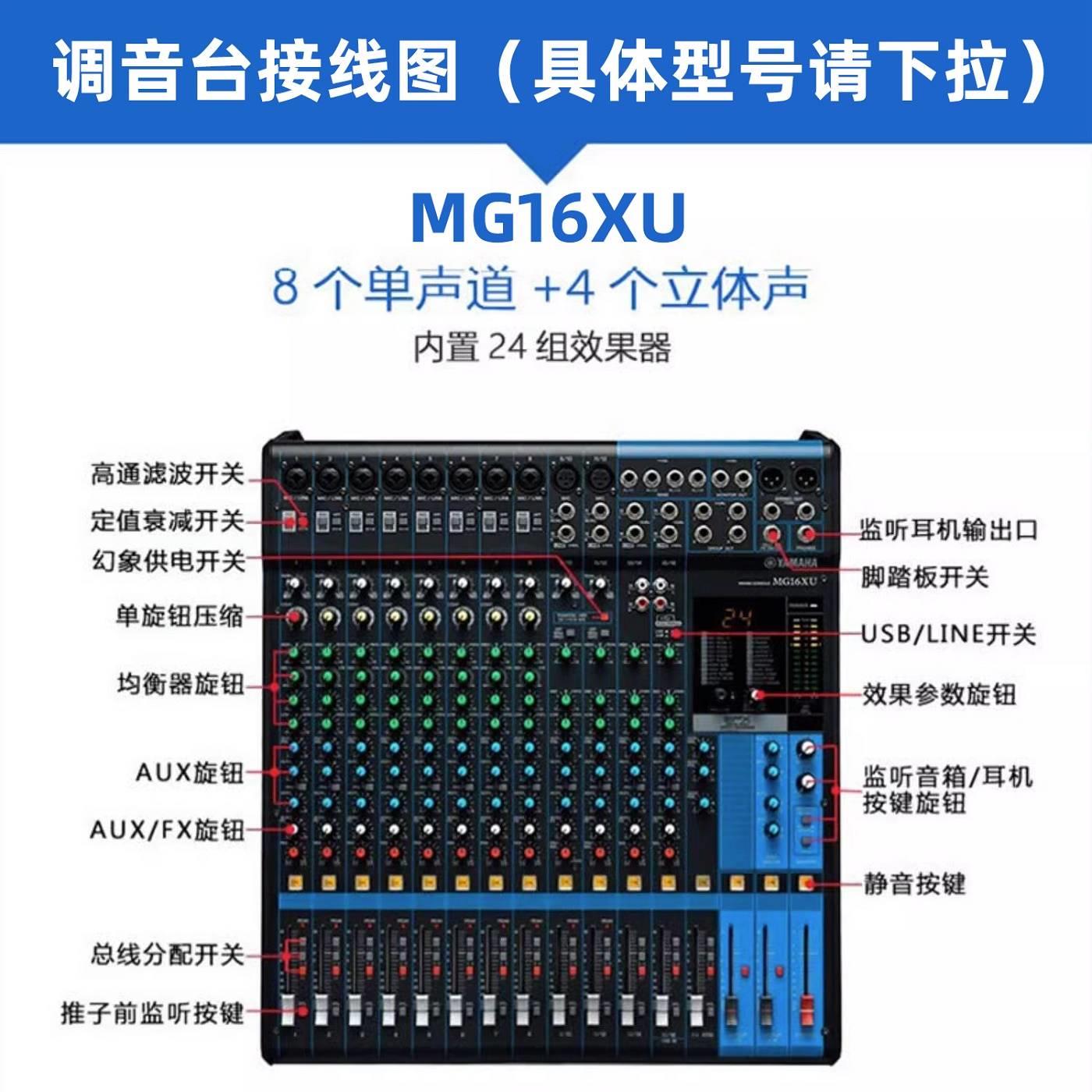 Yamaha/雅马哈 MG12 MG12XU MG16XU MG20专业16路调音台原装正品 - 图3