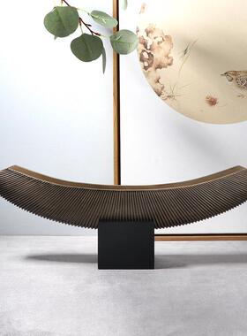 约简现长代新中式船型条摆件样房售楼处客厅玄关别墅家居板装DQ10