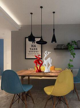 景装德镇陶瓷庆工艺摆动物梅花鹿结婚喜工艺品hm0170礼品酒件柜饰