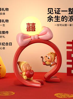 结婚礼物结婚摆件室摆灯件送新订人婚布置客厅卧床头柜小夜台灯桌