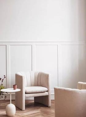 轻奢休闲布艺三人沙发设计师小户型客厅阳台绒布单双人沙发椅