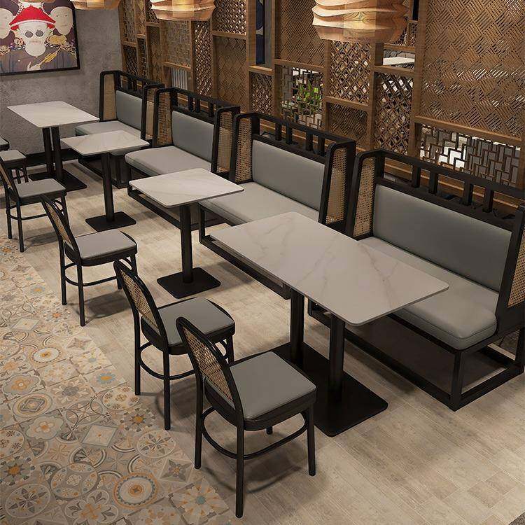 主题餐厅饭店火锅店卡座沙发东南亚餐饮茶楼铁艺编藤桌椅组合,淘宝优惠券,粉丝福利购,淘宝优惠卷