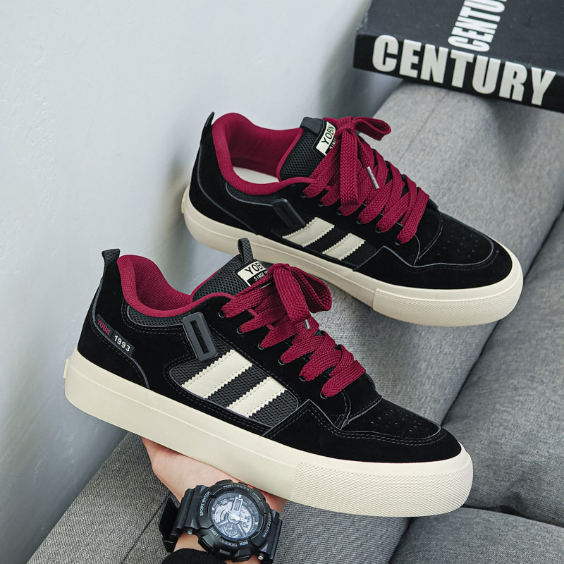 2026新款男生板鞋小众面包鞋黑色帆布鞋男厚底百搭青少年运动潮鞋,淘宝优惠券,粉丝福利购,淘宝优惠卷