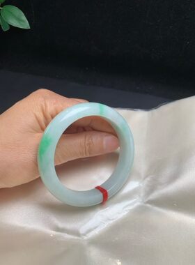 锜一家缅甸天然翡翠A货飘阳绿女手镯底细腻浅绿底飘阳绿完美56圈