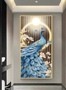 3d立体玄关装饰画自粘画壁纸现代简约轻奢入户客厅走廊过道墙贴画