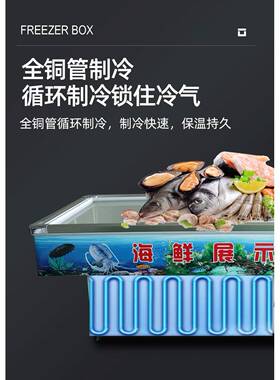 海鲜展示柜 水果蔬菜饮料商用保鲜柜串串烧烤点菜柜 不锈钢冰台
