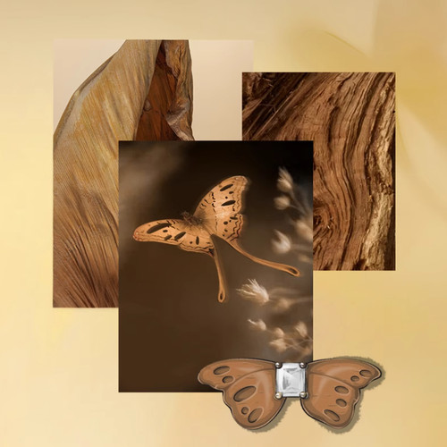 何方HEFANG[新品]珠宝枯叶蝶耳环陈都灵轻奢优雅灵动生日礼物女 - 图3