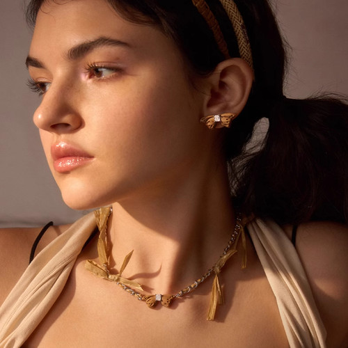 何方HEFANG[新品]珠宝枯叶蝶耳环陈都灵轻奢优雅灵动生日礼物女 - 图2