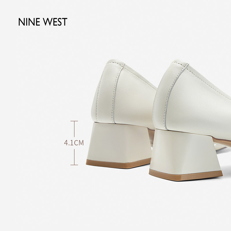 【清仓款】Nine West/玖熙玛丽珍鞋春方头一字扣带粗跟中跟单鞋女,淘宝优惠券,粉丝福利购,淘宝优惠卷