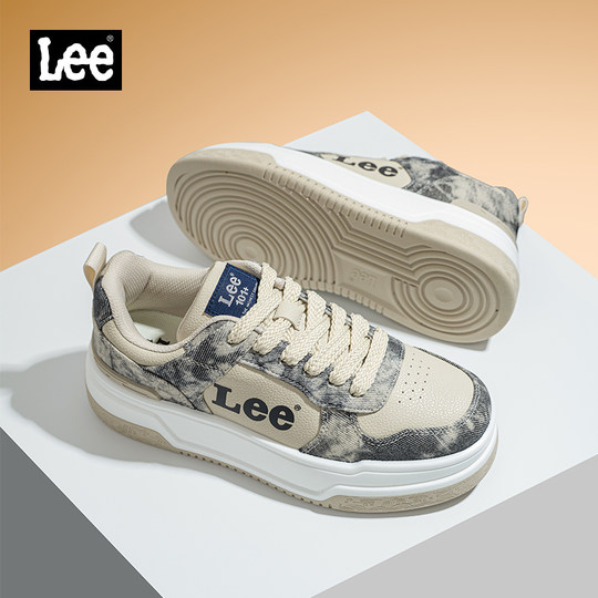 Lee官方男鞋2025冬季新款男士休闲鞋子男潮鞋时尚帆布画风板鞋男