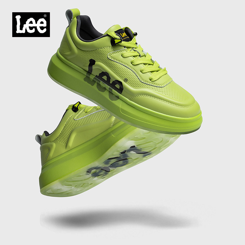 Lee官方板鞋男2025年夏季新款荧光绿鞋子男潮鞋男士休闲透气男鞋