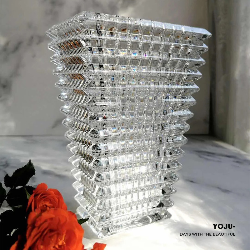 欧式水晶玻璃花瓶高级感客厅餐桌透明插花摆件网红ins风鲜花花瓶 - 图1