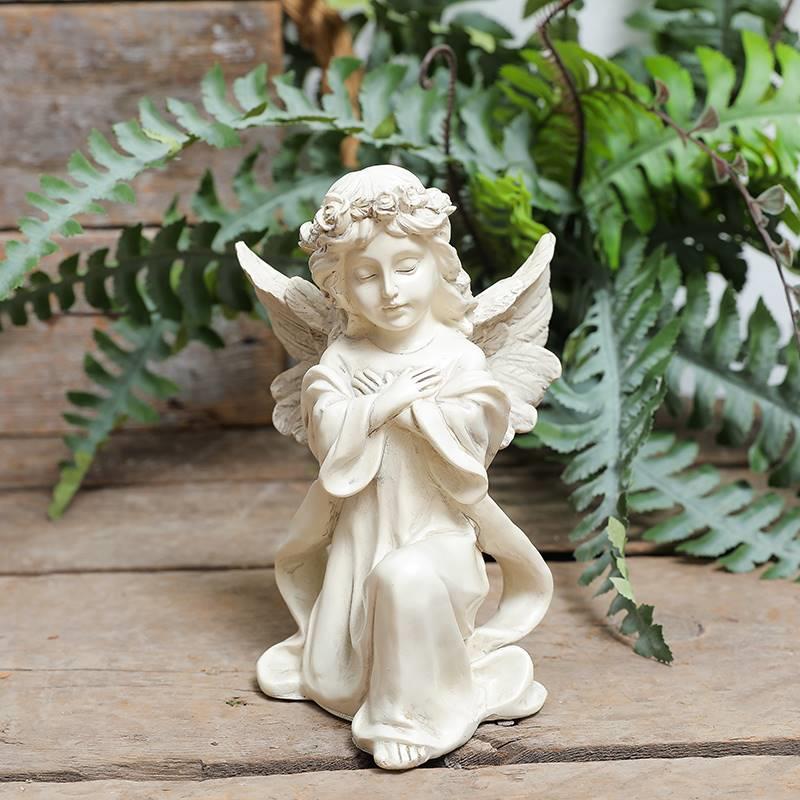 小天使石膏置物架美欧摆件田园摆设幼儿园人物雕像塑像植物角装饰 - 图1