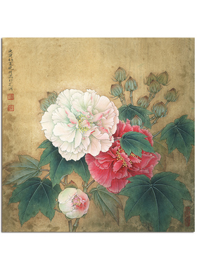 宋代花鸟装饰画复古禅意木质柜门装饰复古玄关客厅卧室过道壁画芯