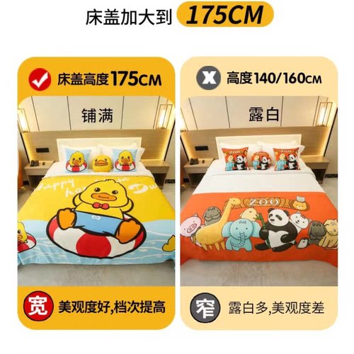 星级酒店亲子房布置宾馆民宿卡通儿童主题床盖床旗床尾巾公寓抱枕 - 图1