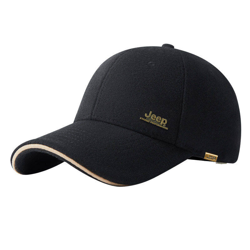 jeep吉普棒球帽男士冬季加厚保暖户外骑行防风防寒羊毛鸭舌帽帽子