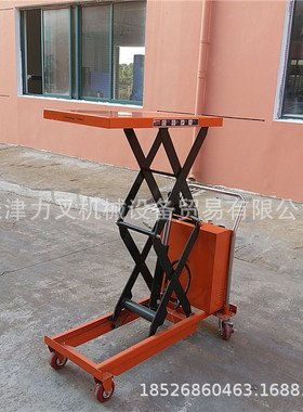 小型升降平台电瓶升高装卸搬运车半电动升降模具车手推平台车