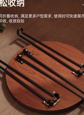 小圆桌移动茶几沙发边几胡桃木角几可折叠边桌阳台茶桌置物架桌w&