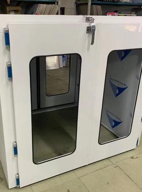 中健净化落地式传递窗机械互锁杀菌无尘车间可过拖车风淋传递窗