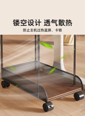 电脑主机托架可移动家用台式工位滑轮机箱底座支架托盘放置置物架