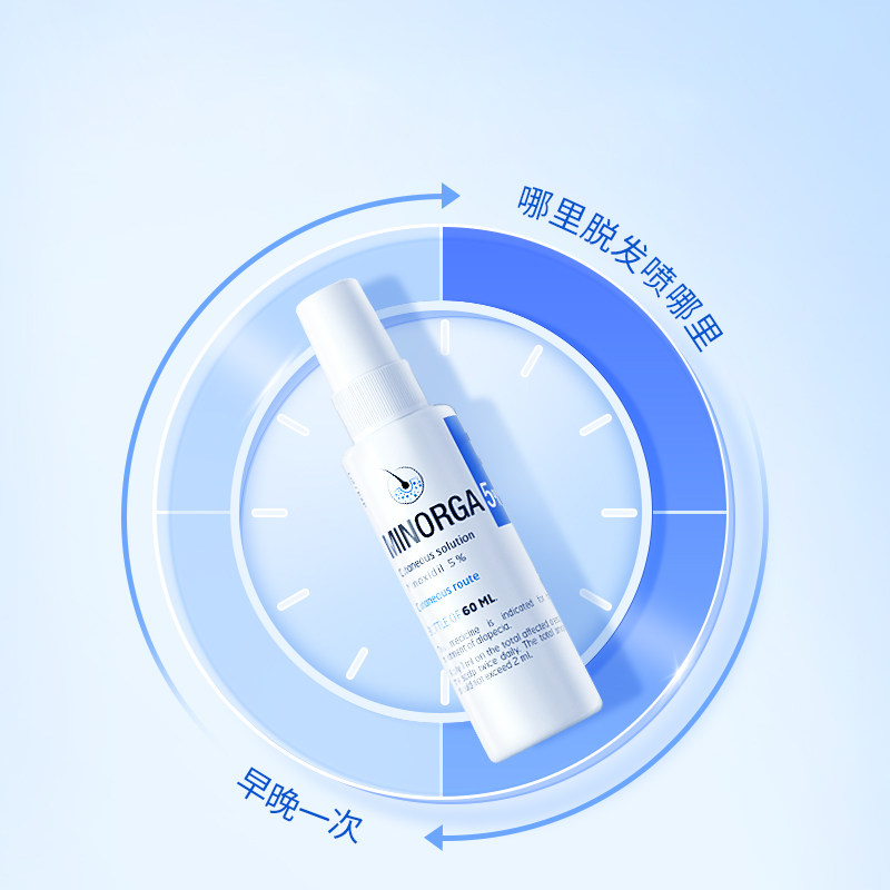 法国进口BAILLEUL5%2%米诺地尔小白管喷雾防脱生发增发男女性发液