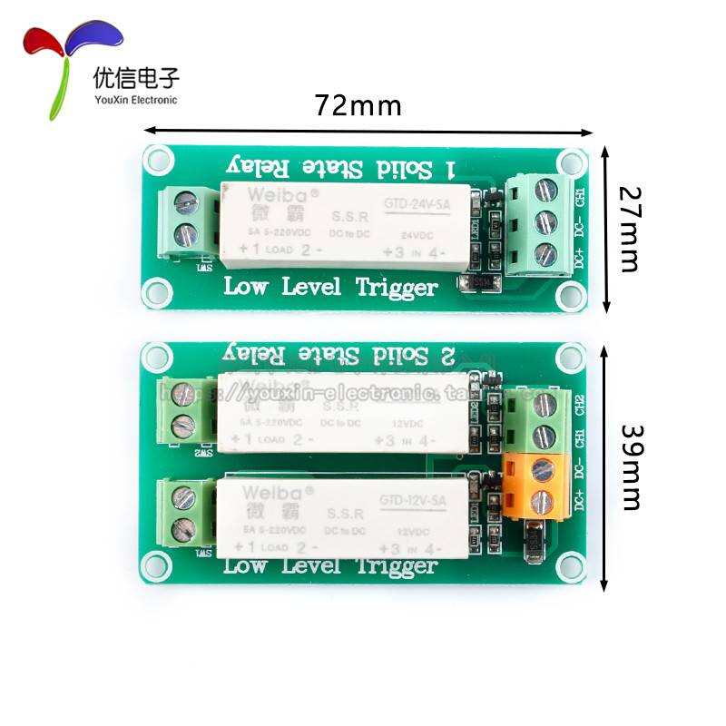 12 路5V/1低2V/24V电平触发固直态继电器模块直流控流单相器 - 图2