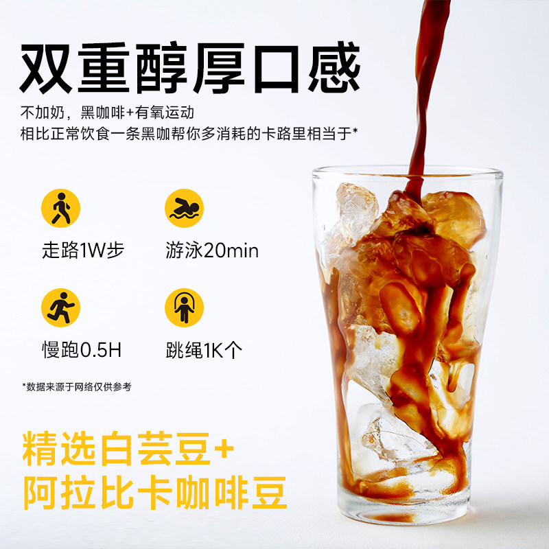 【邮政农品】白芸豆黑咖啡现磨阿拉比卡咖啡豆速溶0蔗糖冷热双泡
