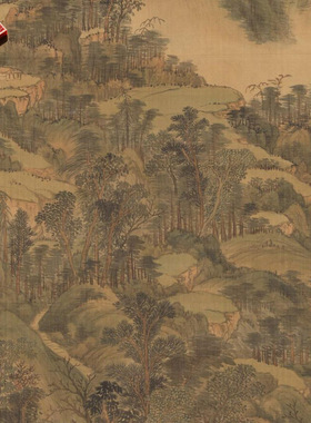 清代王时敏仿黄公望山水图国画复