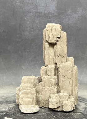冬官手作 鱼缸造景家居摆饰布景微景观废墟叠石假山石山水泥