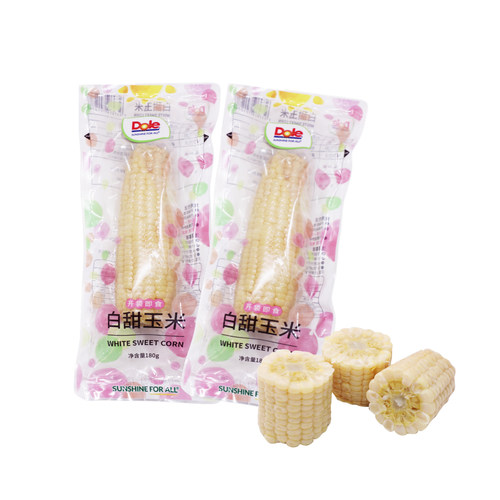 dole 都乐 吉林白甜玉米棒 单根 180g 非转基因 真空装 开袋即食 - 图1