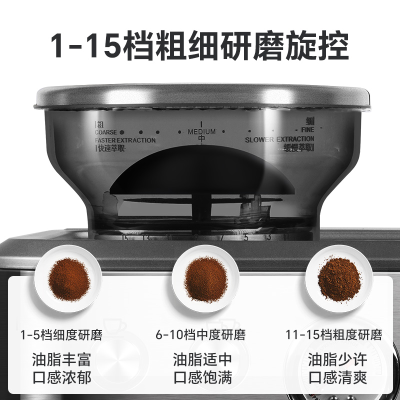 德国SEVERIN 家用意式浓缩半全自动咖啡机研磨一体咖啡机浓缩奶泡