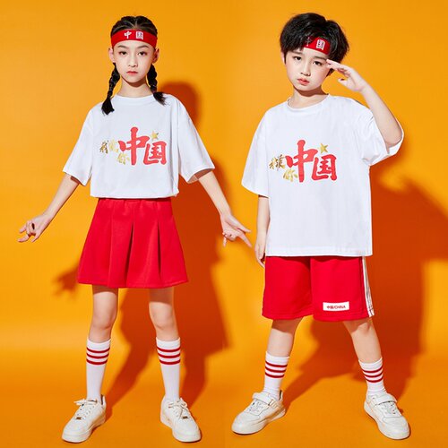 六一儿童啦啦队演出服小学生运动会幼儿园舞蹈班服表演服装中国风 - 图2