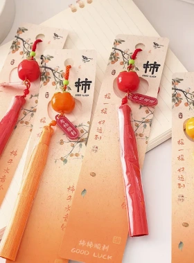 柿柿顺利水音铃挂件 仿真可爱小柿子挂件挂饰新中式古风饰品礼物