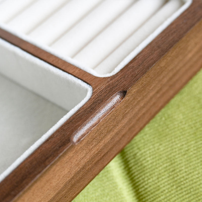 黑胡桃木首饰盒单层三金首饰收纳高档复古木质项链戒指手饰盒便携,淘宝优惠券,粉丝福利购,淘宝优惠卷