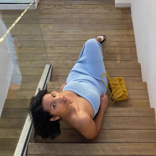 women clothes2色条纹抹胸紧身裙沙滩波西米亚休闲显瘦修身包臀裙 - 图1